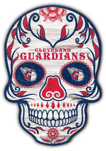 Cleveland Guardians 12 inch Sugar Skull Sign - Blue