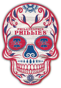 Philadelphia Phillies 12 inch Sugar Skull Sign