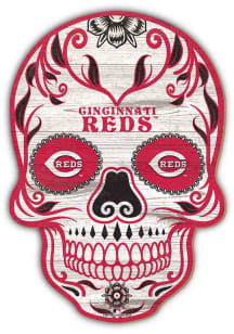 Cincinnati Reds 12 inch Sugar Skull Sign