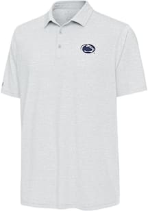Mens Penn State Nittany Lions White Antigua Distressed Stripe Short Sleeve Polo Shirt