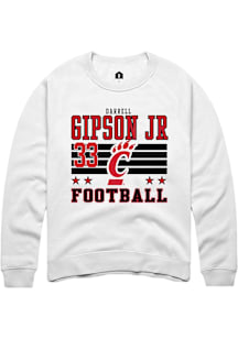 Darrell Gipson Jr Cincinnati Bearcats Mens White Football NIL Striped Player Crew