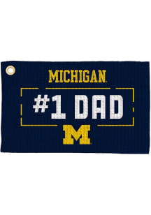 Navy Blue Michigan Wolverines #1 Dad Waffle Golf Towel