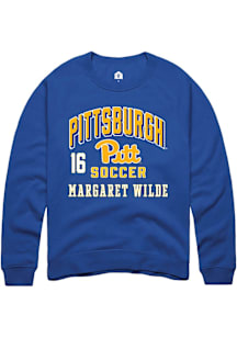 Margaret Wilde Pitt Panthers Mens Blue NIL Arch Logo Player Crew