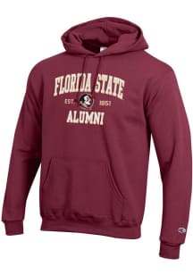 Champion Florida State Seminoles Mens Red Est Alumni Powerblend Long Sleeve Hoodie