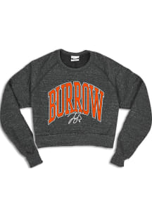 Joe Burrow   Cincinnati Bengals Womens Black Signature Crew Sweatshirt