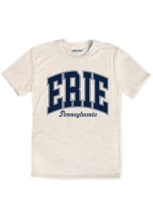 Erie Oatmeal Arched Wordmark Short Sleeve Fashion T Shirt