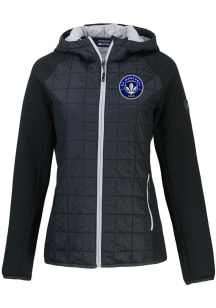 Cutter and Buck Montreal Impact Womens Black Rainier PrimaLoft Hybrid Medium Weight Jacket
