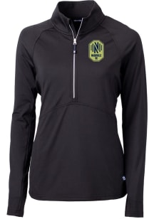 Cutter and Buck Nashville SC Womens Black Adapt Eco Qtr Zip Pullover