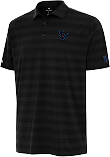 Antigua Houston Texans Mens Black Tunnel Short Sleeve Polo