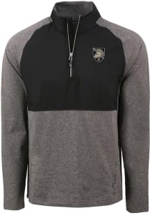Cutter and Buck Army Black Knights Mens Black Adapt Eco Hybrid Long Sleeve Qtr Zip Pullover