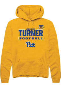 Ja’Kyrian Turner Rally Mens Gold Pitt Panthers NIL Stacked Box Player Hood