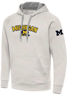 Antigua Michigan Wolverines Mens White Victory Long Sleeve Hoodie