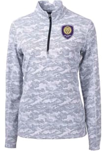Cutter and Buck Orlando City SC Womens Charcoal Traverse Camo Qtr Zip