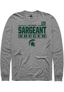 Emerson Sargeant Michigan State Spartans Graphite NIL Stacked Box Long Sleeve Player T Shirt