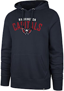 47 Washington Capitals Mens Navy Blue Outrush Headline Long Sleeve Hoodie