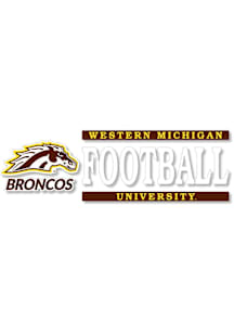 Western Michigan Broncos 6x2 Football Auto Decal - Brown