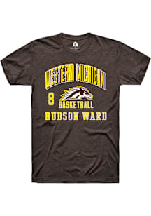 Hudson Ward Western Michigan Broncos Brown NIL Arch Logo Short Sleeve Player T Shirt