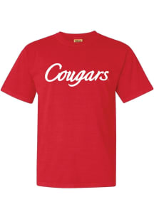 Summit Sportswear Houston Cougars Red Script Short Sleeve T Shirt