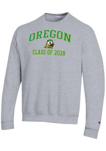 Mens Oregon Ducks Grey Champion Font Class of 2028 Powerblend Crew Sweatshirt
