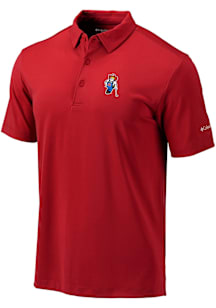 Columbia Nebraska Cornhuskers Mens Red Golf Drive Short Sleeve Polo