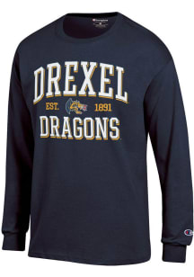 Mens Drexel Dragons Navy Blue Champion Est Date Jersey Tee