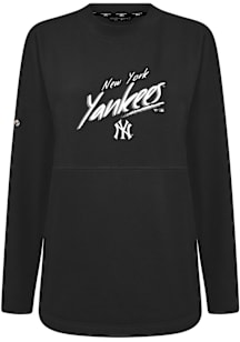 Levelwear New York Yankees Womens Black Beaudry Sizzle Crew Sweatshirt