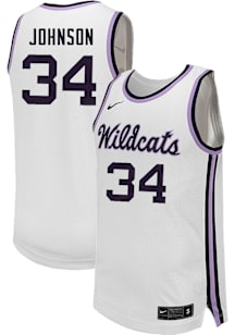 Mens K-State Wildcats White Nike NIL Name And Number Basketball Jersey