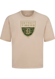 Levelwear Detroit Tigers Tan Signature Knit Buckler Short Sleeve Fashion T Shirt