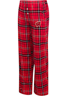 Womens Wisconsin Badgers Red Concepts Sport Flannel Loungewear Sleep Pants