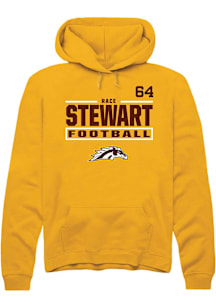 Race Stewart Western Michigan Broncos Mens Gold Football NIL Stacked Box Player Hood