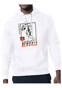 Starter Cincinnati Bengals Mens White Grid Long Sleeve Hoodie