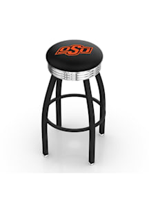 Oklahoma State Cowboys 3 Ring Chrome Seat Pub Stool - Black