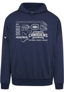 Levelwear Montreal Canadiens Mens Navy Blue Contact Campaign Long Sleeve Hoodie