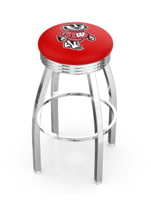 Wisconsin Badgers Mascot 3 Ring Chrome Seat Pub Stool