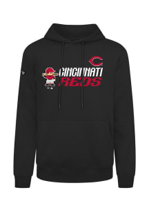 Levelwear Cincinnati Reds Mens Black Podium 8-Bit Baseball Long Sleeve Hoodie
