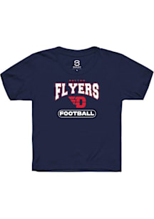 Summit Sportswear Dayton Flyers Youth Navy Blue Football Short Sleeve T-Shirt