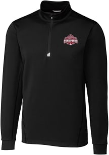 Mens Ohio State Buckeyes Black Cutter and Buck 2024 Football National Champion Traverse Qtr Zip ..