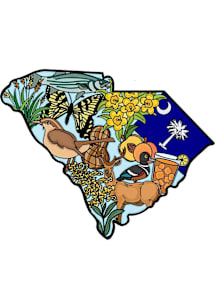 South Carolina Symbols Stickers - White