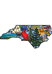 North Carolina State Symbols Stickers - Blue