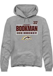 Zachary Bookman Western Michigan Broncos Mens Grey NIL Stacked Box Player Hood