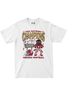 Indiana Hoosiers White 2025 College Football National Champions Confetti Short Sleeve T Shirt