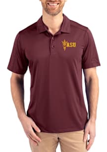 Cutter and Buck Arizona State Sun Devils Mens Maroon Prospect Short Sleeve Polo