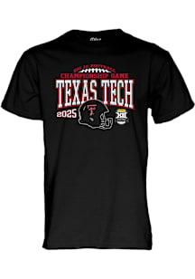 Blue 84 Texas Tech Red Raiders Black Football 2025 Big 12 Championship Bound Short Sleeve T Shirt