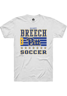 Elliott Breech Rally Mens White Pitt Panthers NIL Striped Player T Shirt