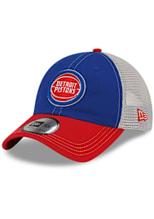 New Era Detroit Pistons Casual Classic Trucker Adjustable Hat - Blue