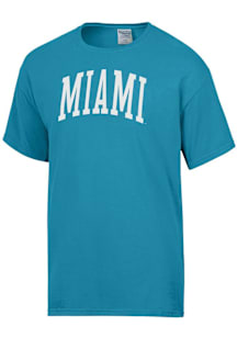 ComfortWash Miami Hurricanes Blue Arch Garment Dyed Short Sleeve T Shirt