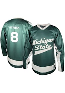 Genuine Collective Maxim Strbak Michigan State Spartans Mens Green NIL Hockey Jersey
