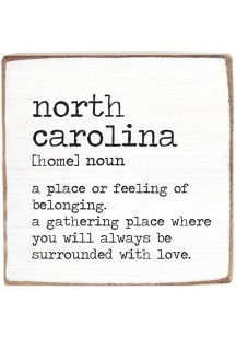 North Carolina Definition Wooden Sign - White