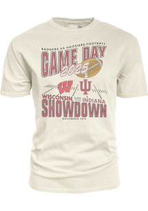 Indiana Hoosiers Ivory Football vs Wisconsin Badgers Short Sleeve T Shirt