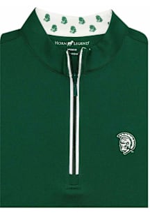 Michigan State Spartans Womens Green Custom Trimmed Qtr Zip Pullover